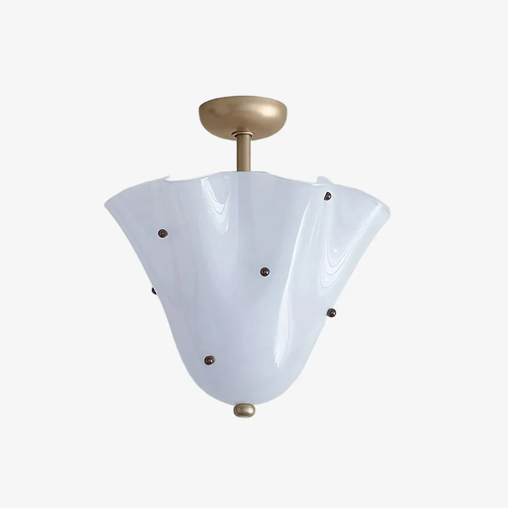 Bellina Petal Fold Glass Ceiling Light - Artistic Fixture for Bedroom T282