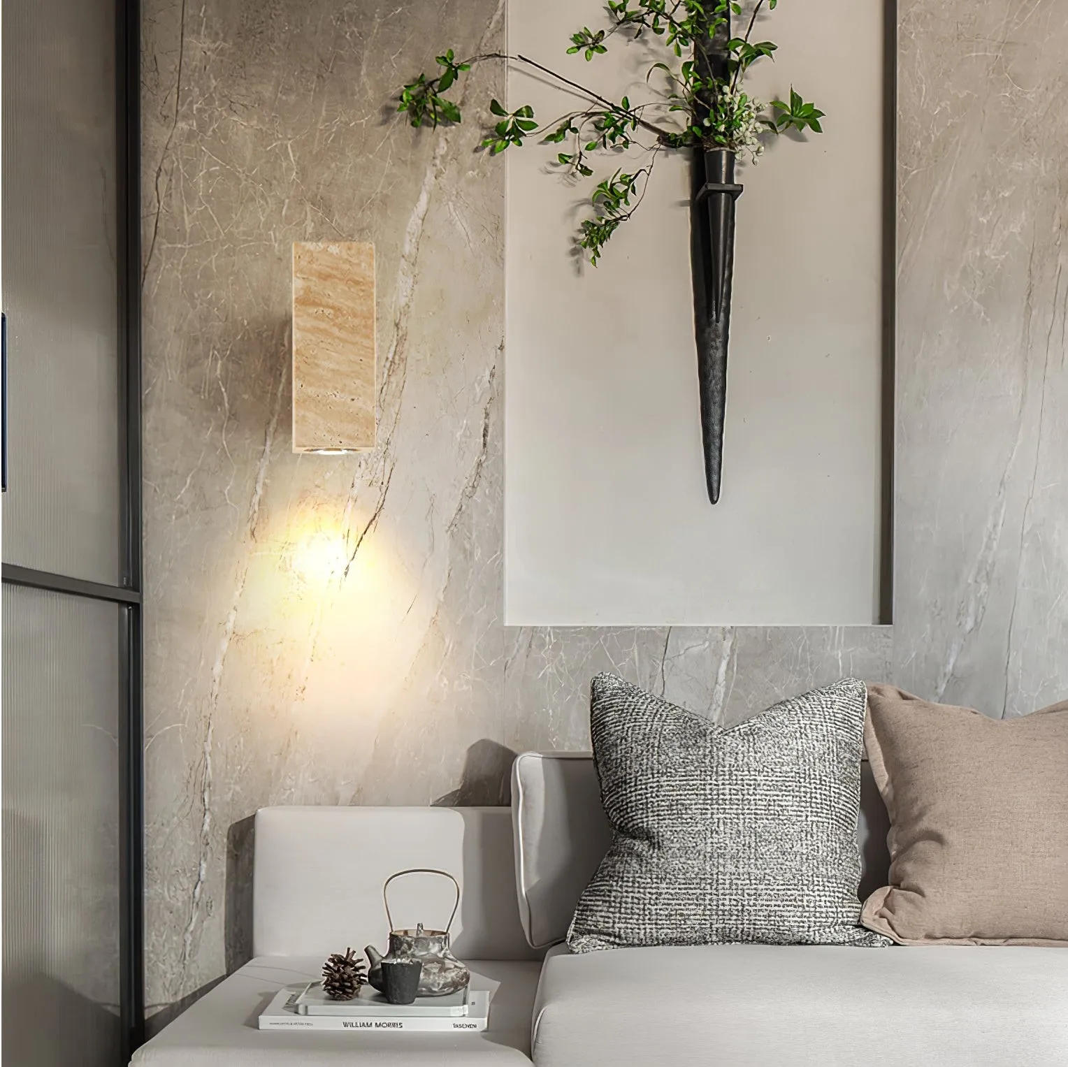 Vintage Marble Travertine Wall Lamp M475