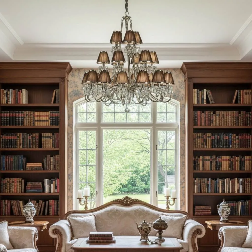 Talonis Multi-light Fabric Chandelier - Elegant Metal Curved Arms for Dining and Living T932