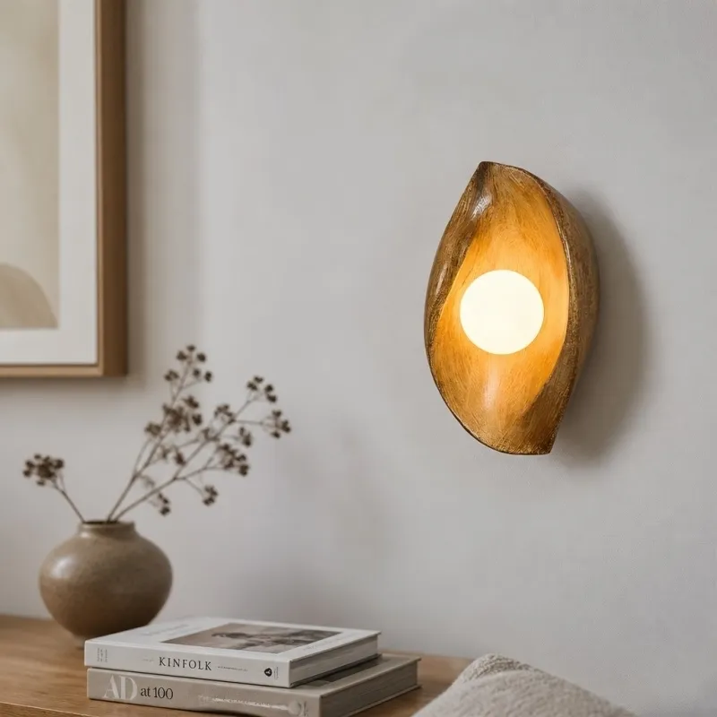 Goviena Modern Cocoon-Shaped Wall Sconce - Minimalist Decorative Wall Lamp for Bedroom and Hallway T2254