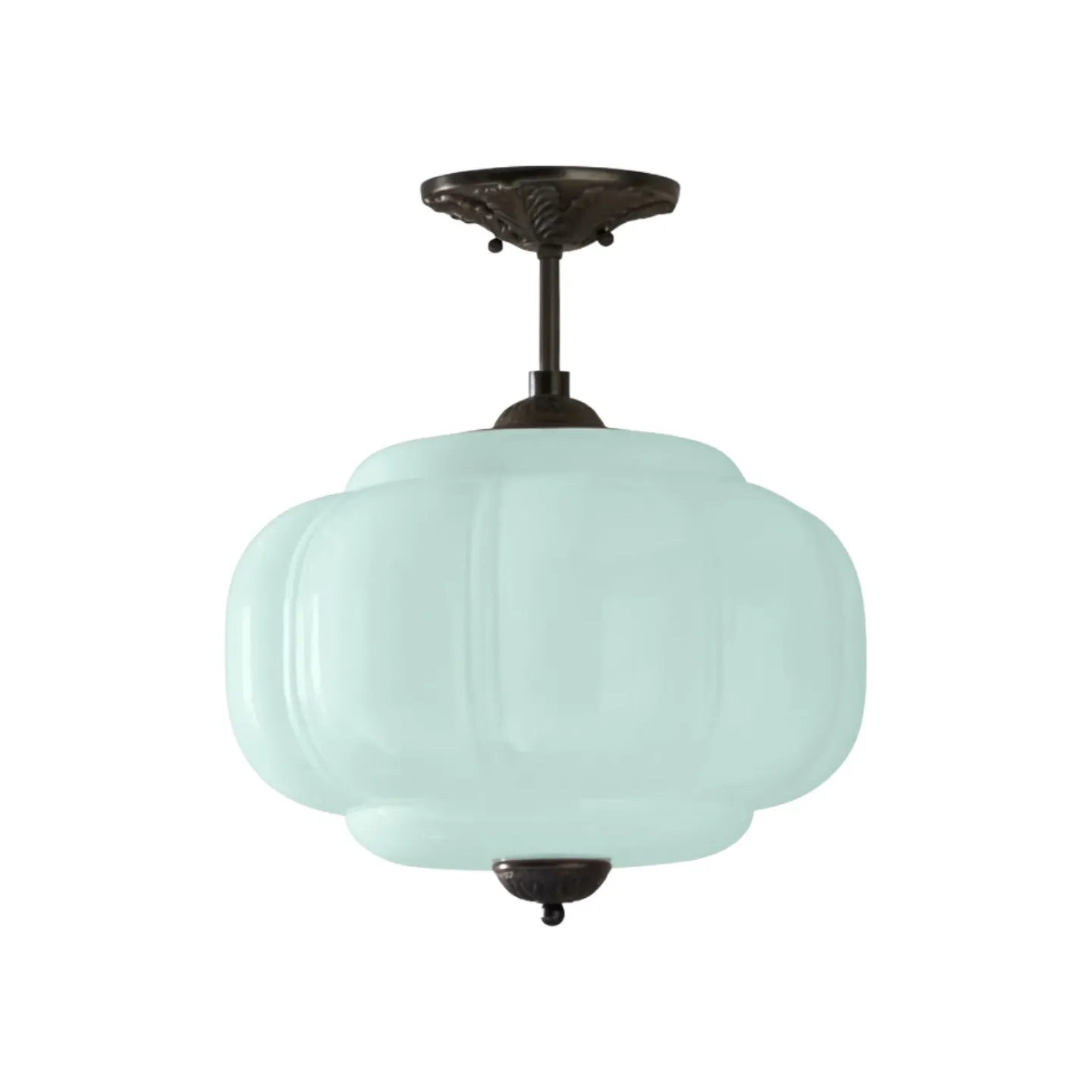 Eloise Vintage Glass Pendant Light - Elegant Design Semi-Flush Mount Light G53