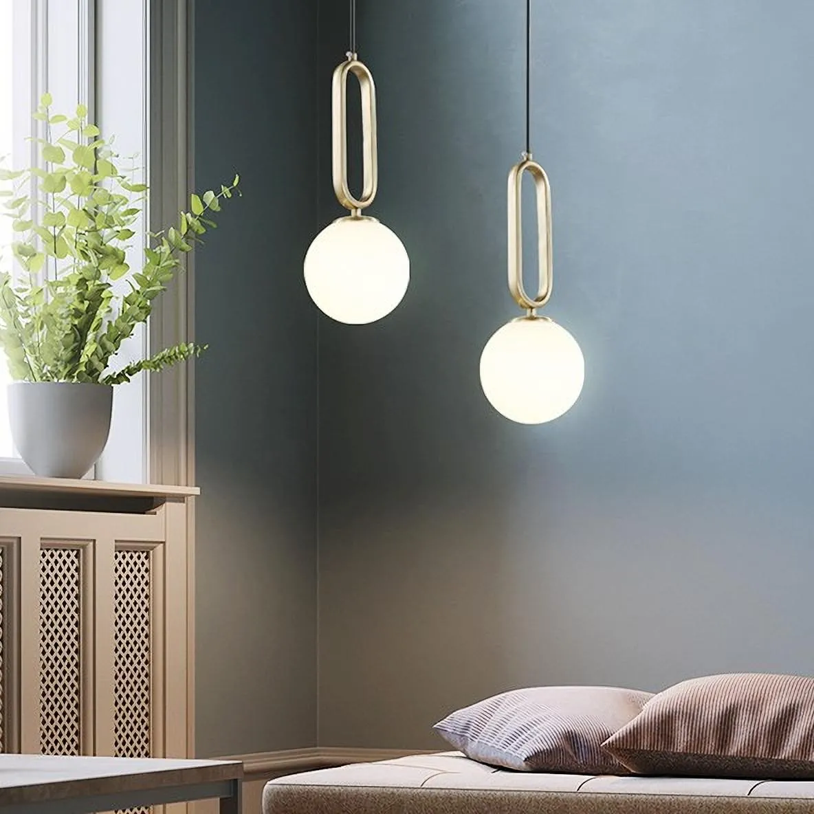 Large Minimalist Oval Ring Pendant Light