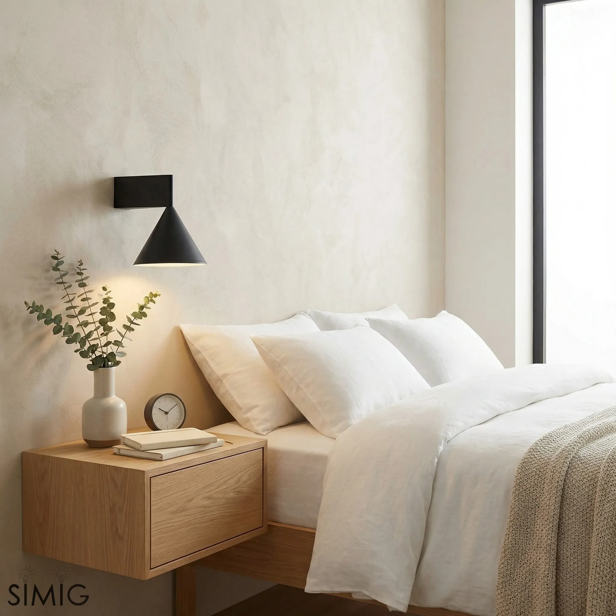 Metorq Sculptural Cone Wall Lamp - Minimal Wall Sconce for Entryway T1197