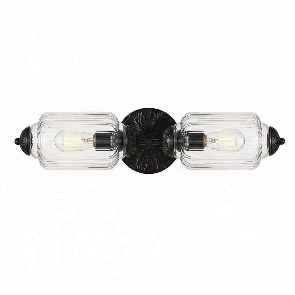 Eloise Vintage Glass Sconce - Brass Wall Light for Living Room and Bedroom G51
