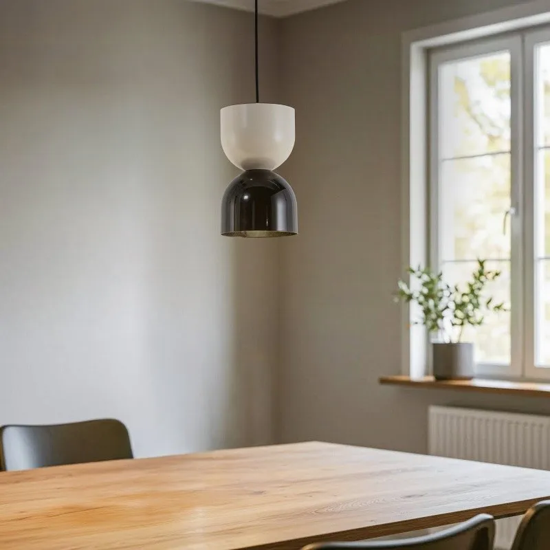 Pastel Dual‑Tone Pendant Light With Layered Metal Shade S228