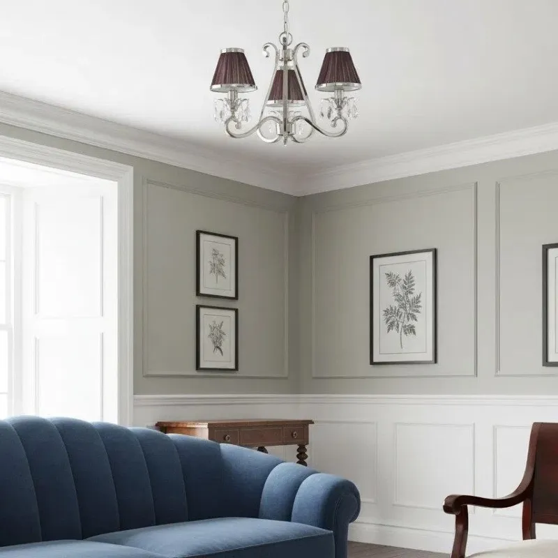 Talonis Multi-light Fabric Chandelier - Elegant Metal Curved Arms for Dining and Living T932
