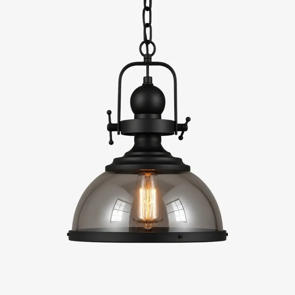 Ivoran Industrial Metal Smoky Glass Pendant Lamp - Suitable for Kitchen Island T2245