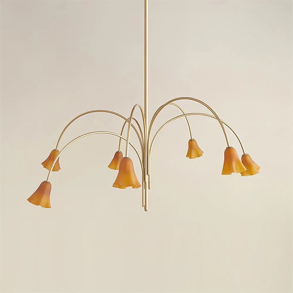 Bellina Lily Glass Flower Chandelier - Romantic Lighting for Interior T280