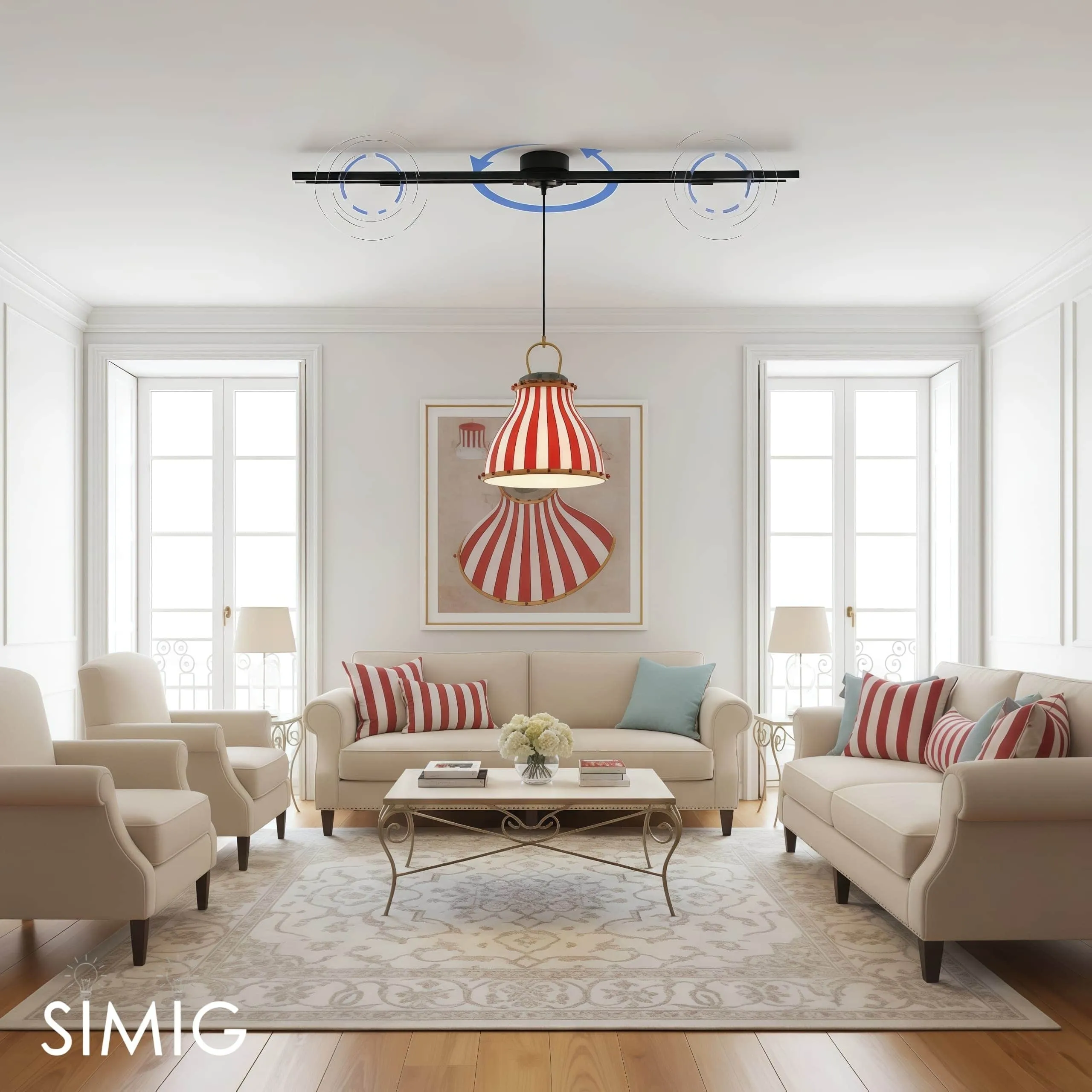 Axitra Rotatable Pendant Light Ceiling Rail – Sleek Adjustable Track for Pendant Lights Contemporary N21