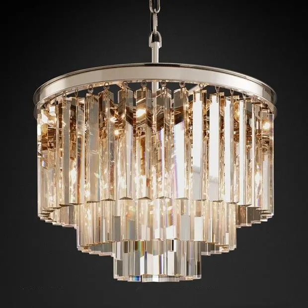 Vintage Crystal Prism Chandelier Light