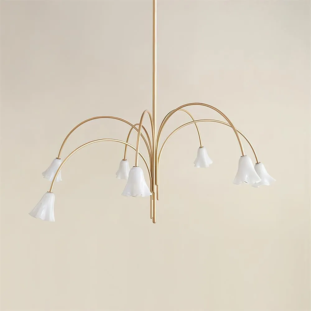 Bellina Lily Glass Flower Chandelier - Romantic Lighting for Interior T280