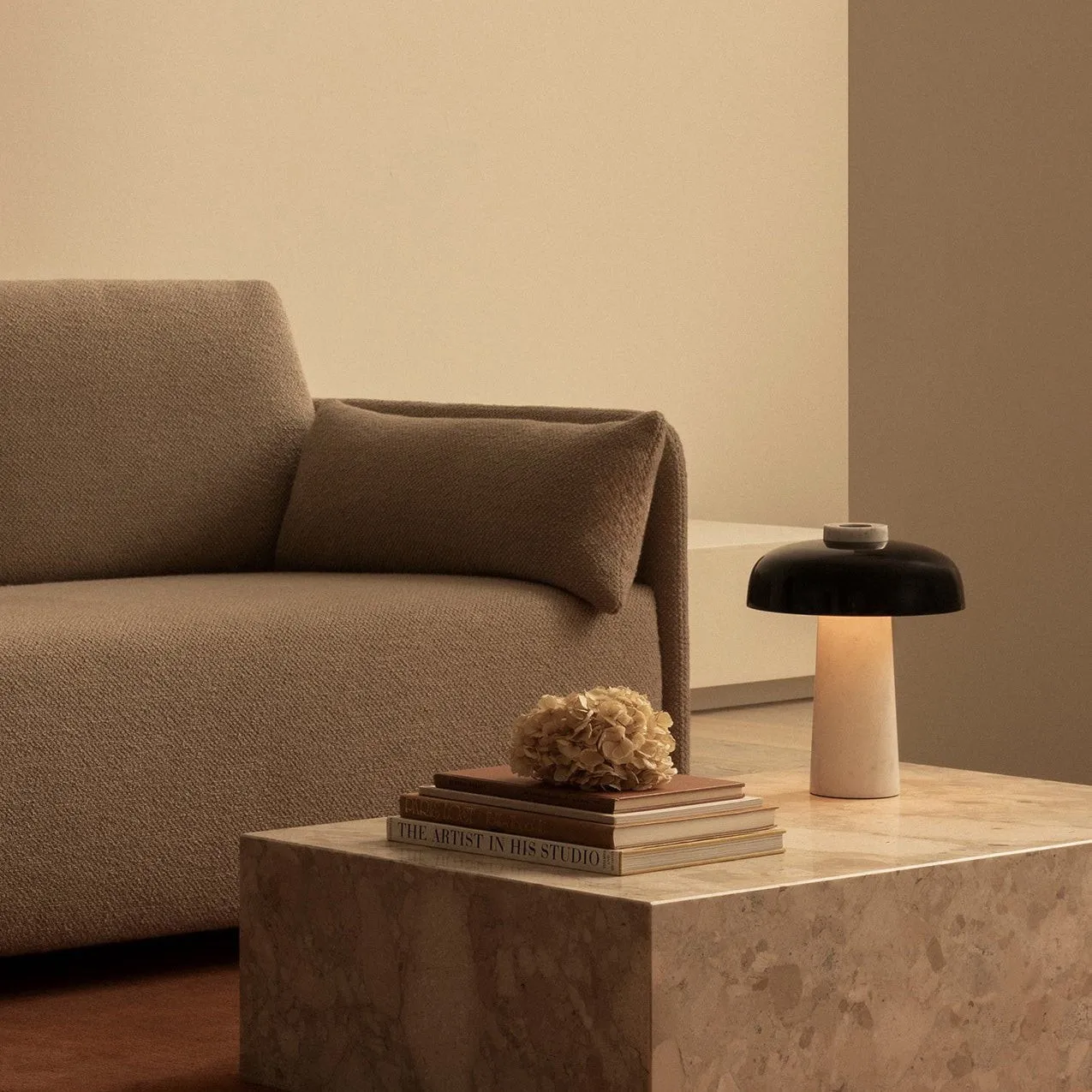 Mushroom Table Lamp - Modern Travertine for Bedroom M503