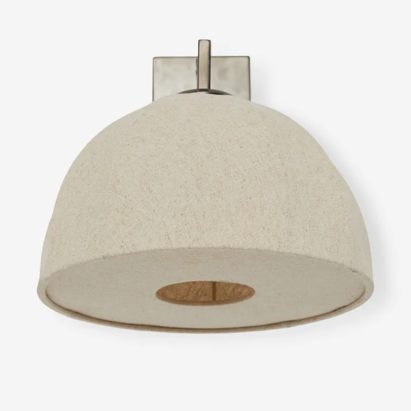 Lumarys Swing-Arm Sconce - Sculptural Linen Shade Wall Lamp in Organic Style for Living or Bedroom T695