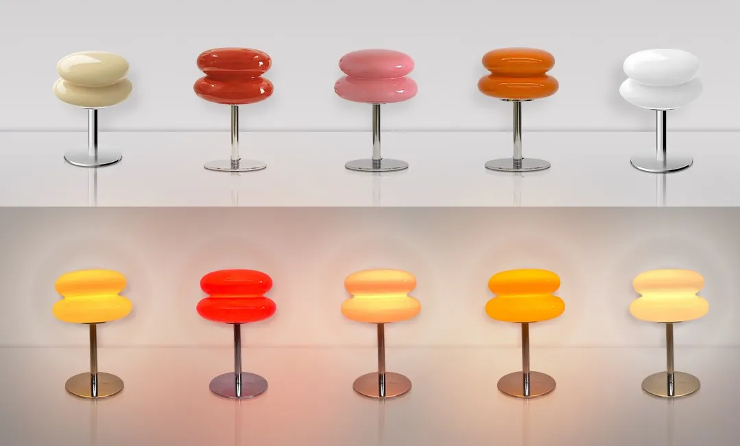 Bauhaus Lollipop Ripple Glass Table Lamp S27