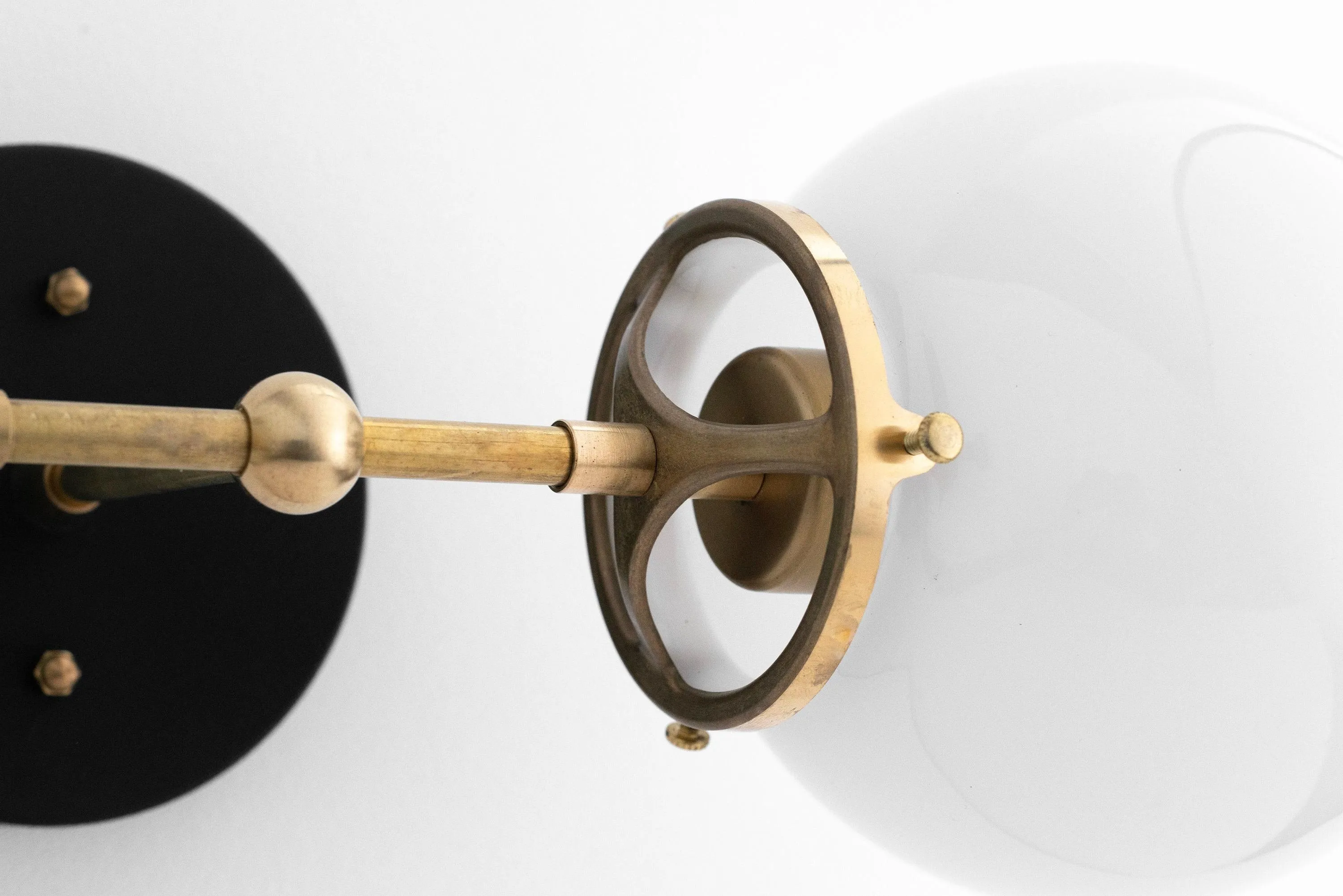 Lumio Globe Art Deco Vanity Light -  Opal Globe Bathroom Sconce T320