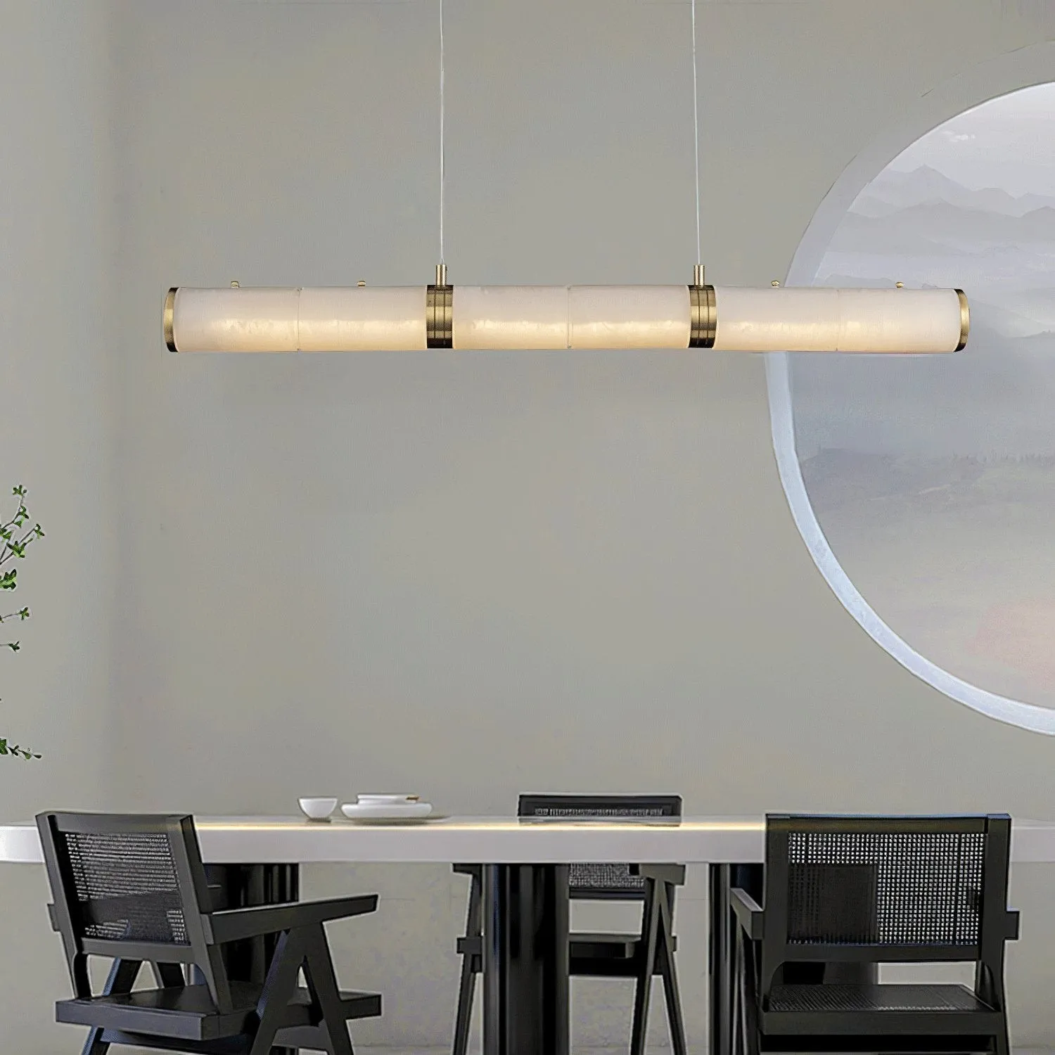 Luxurious Alabaster Beam Pendant Light M581