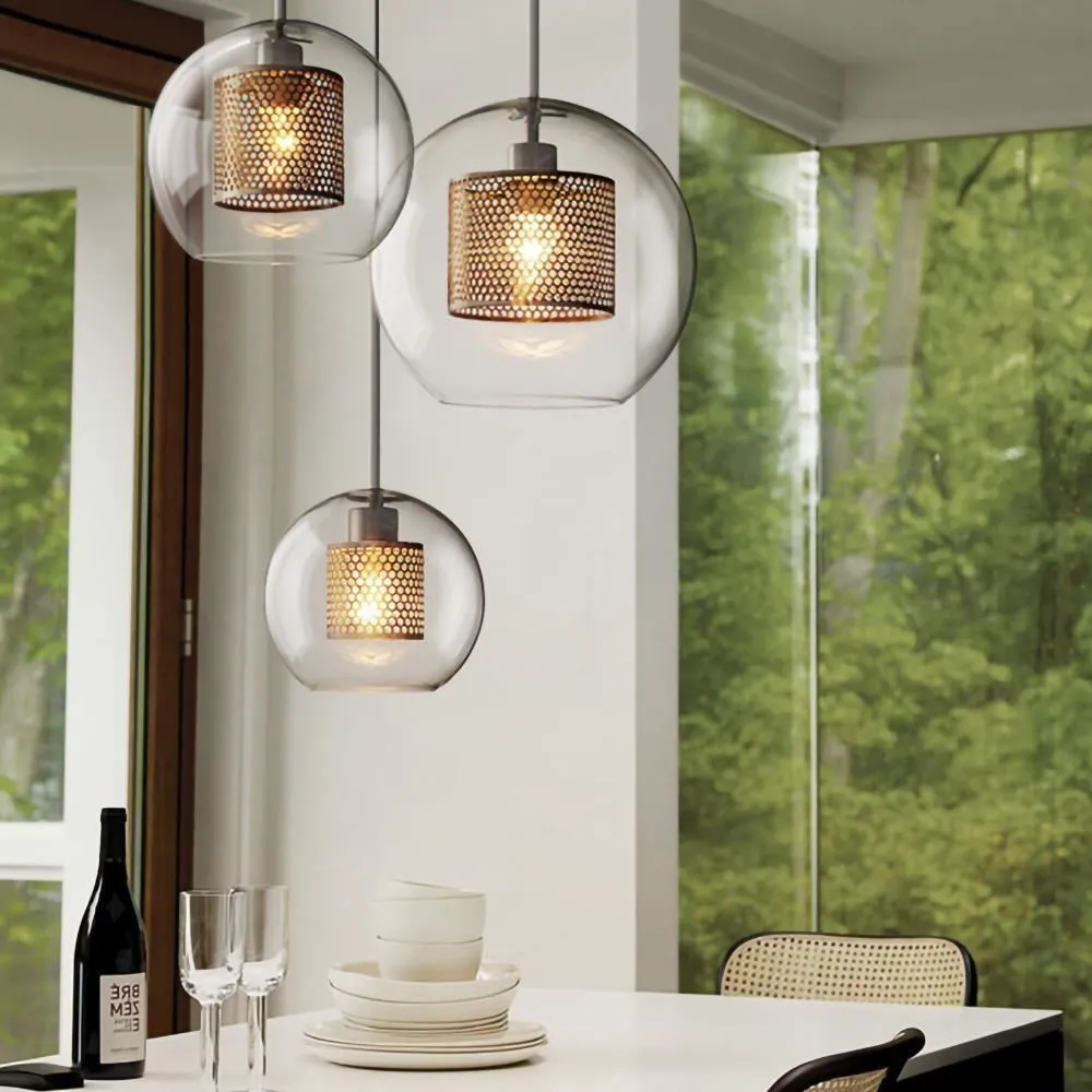 Modern Chiswick Glass Pendant Light Fixtures for Kitchen Dining Room