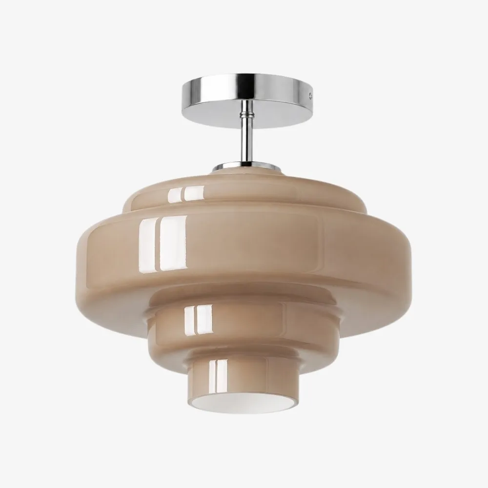 Koloro Glass Ceiling Light - Layered Rounded Design Lampshade for Hallway or Cloakroom T2251
