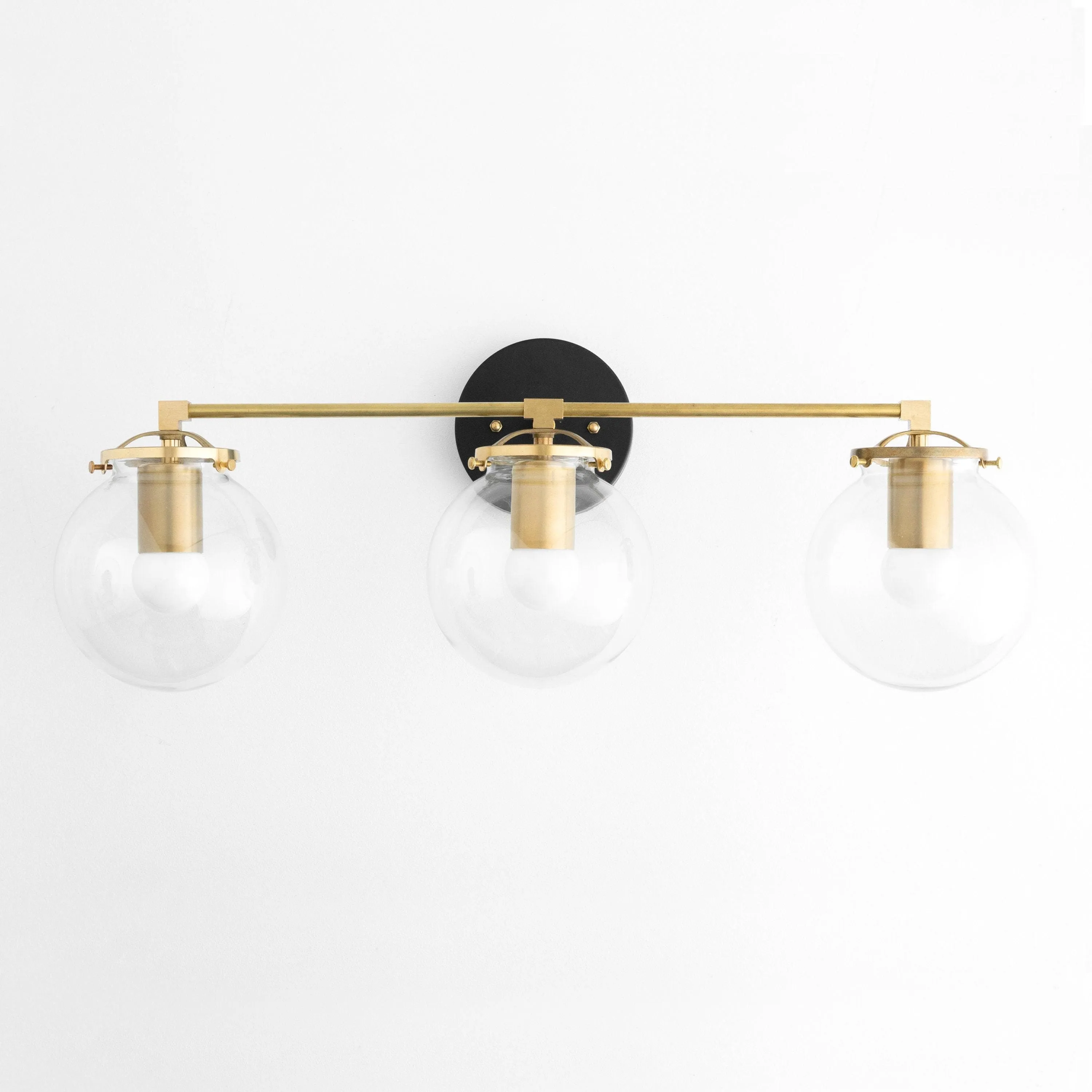 Glorica Glass 3 Shade Globe Vanity Light - Soft Bathroom Light Fixture T329