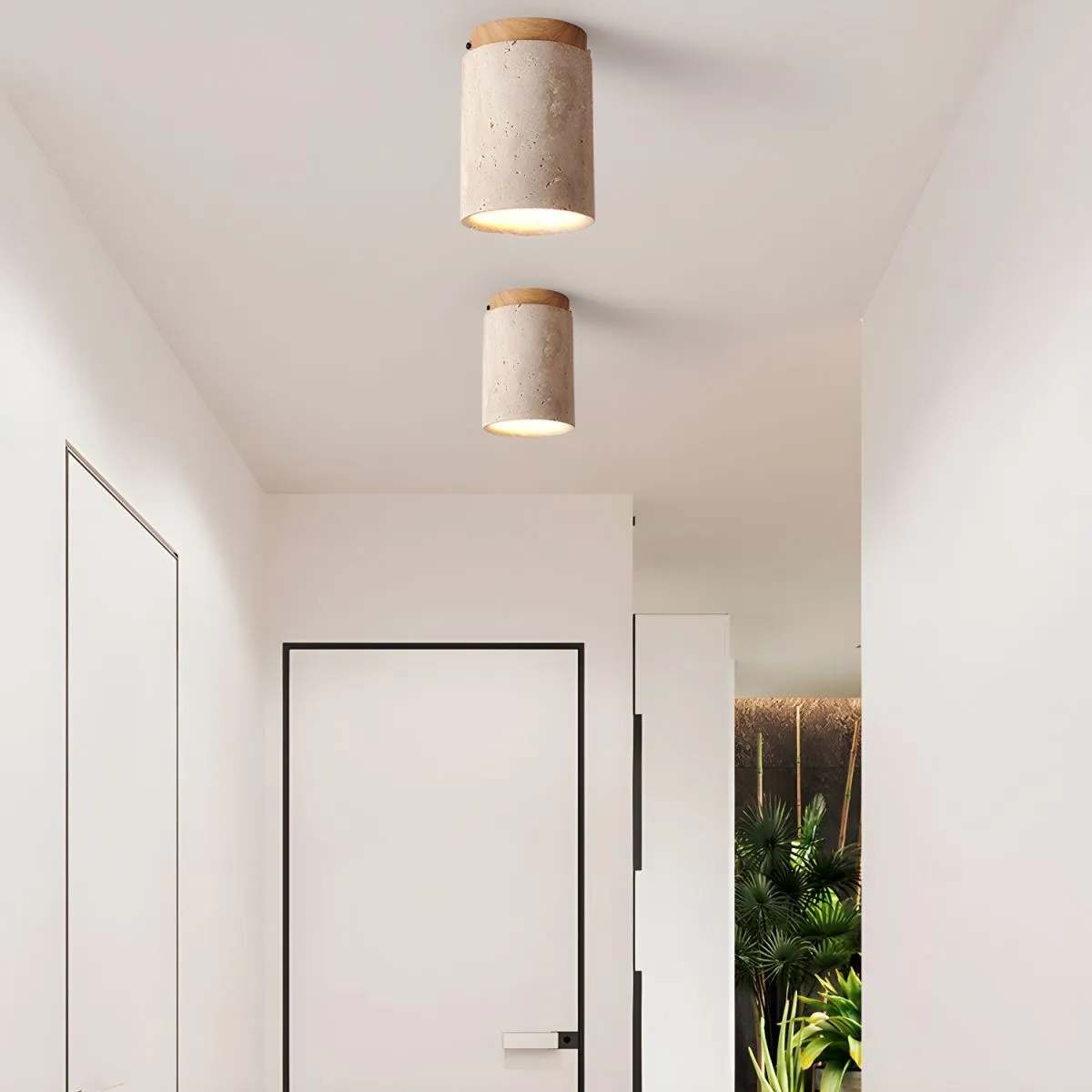 Marble Travertine Column Ceiling Lamp M405