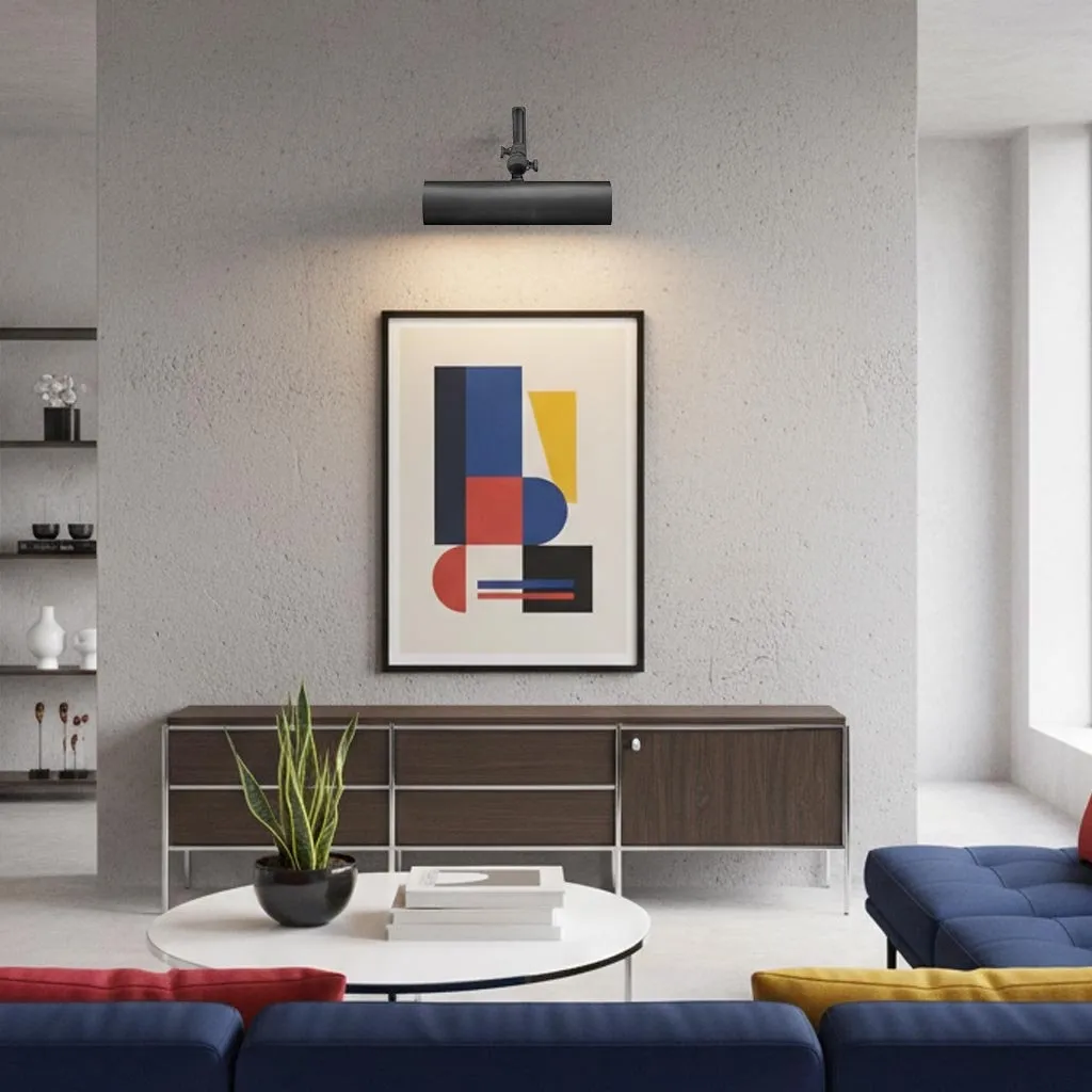 Libris Cylinder Picture Light - Metal Shade Wall Lamp for Living Room or Bedroom T601