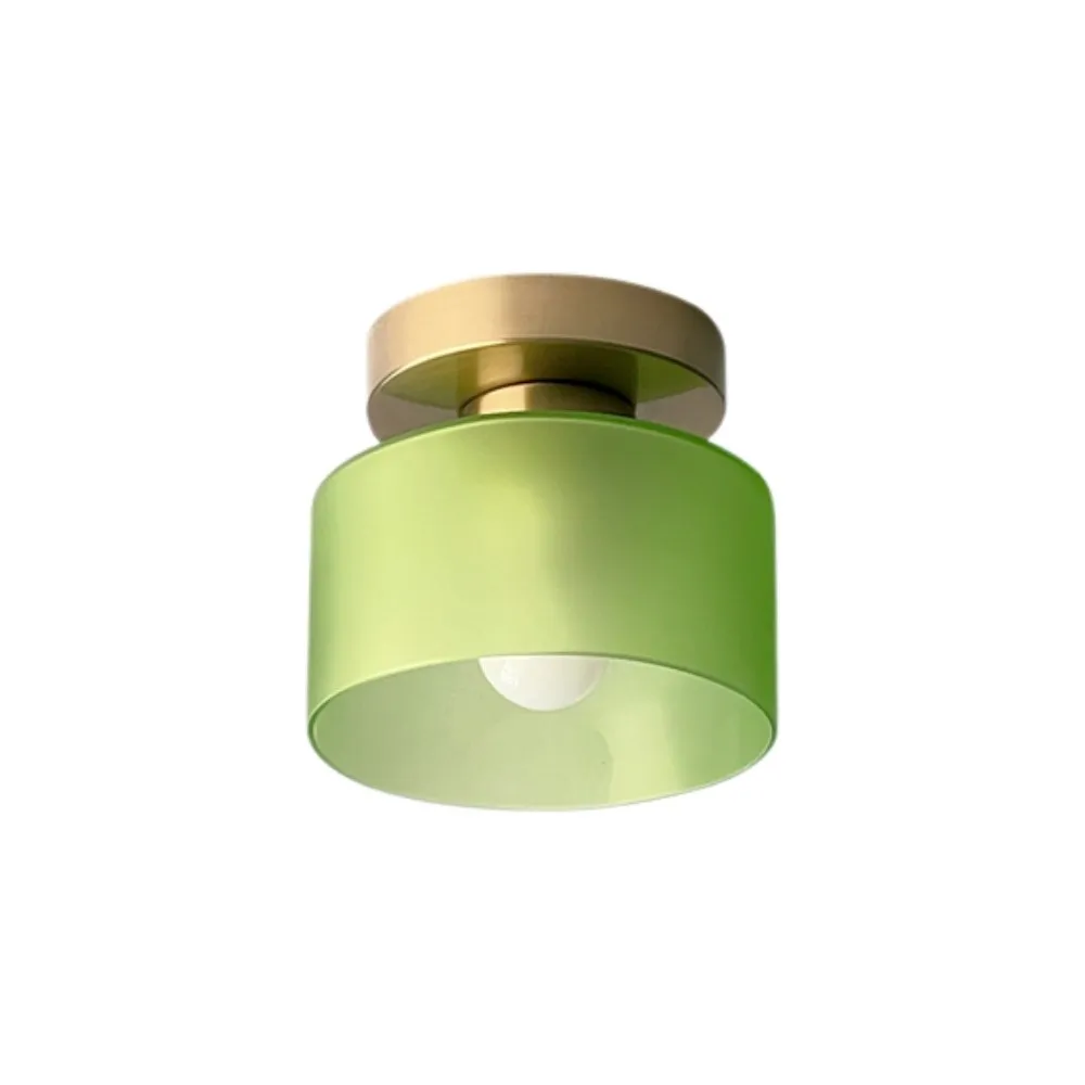 Morandi Cylinder Glass Ceiling Light – Colorful Touch For Hallway Spaces S216