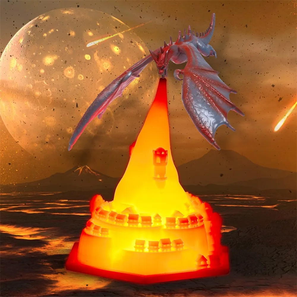 Creative 3D Printed Airplane Fire Dragon Table Lamp M585