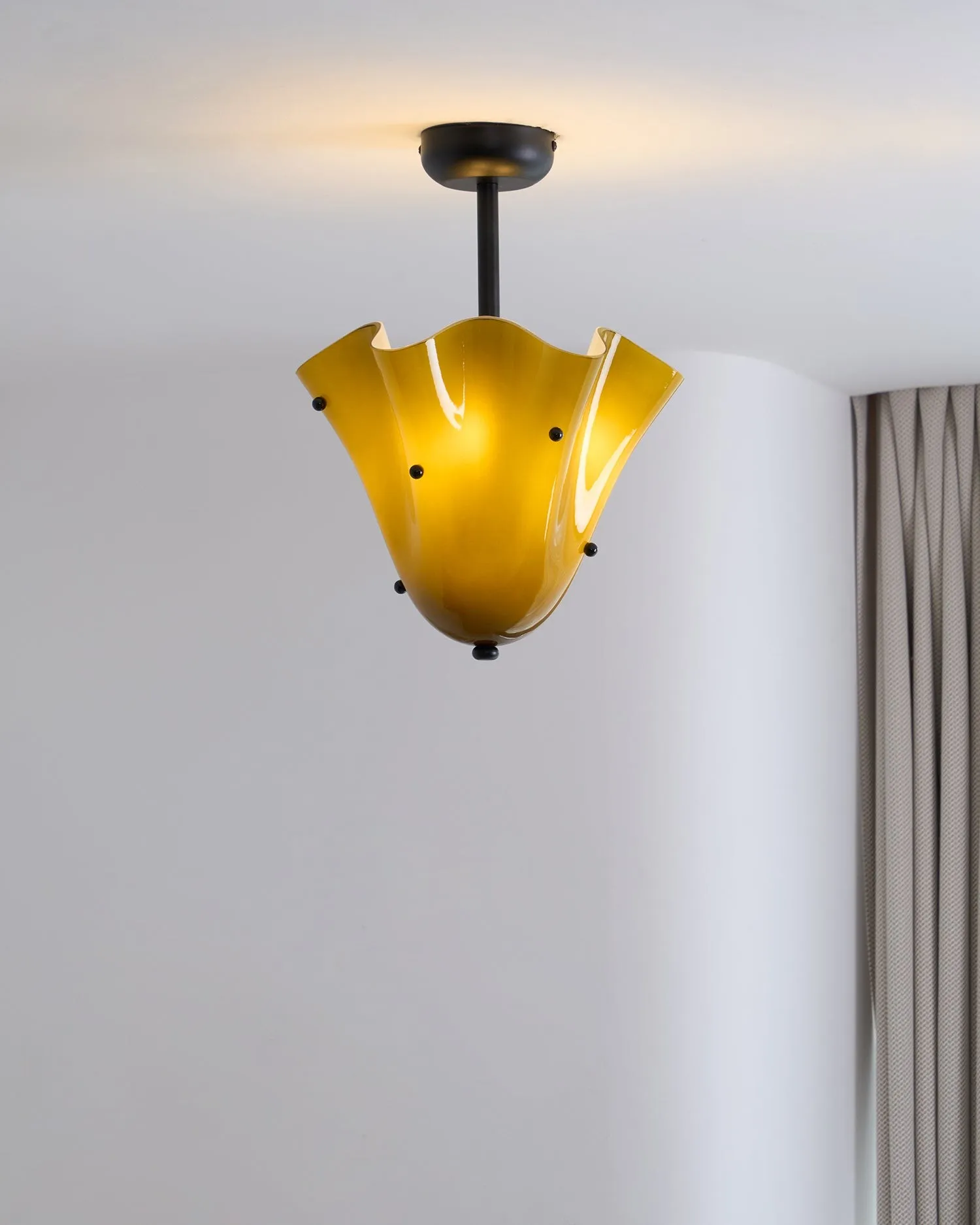 Bellina Petal Fold Glass Ceiling Light - Artistic Fixture for Bedroom T282