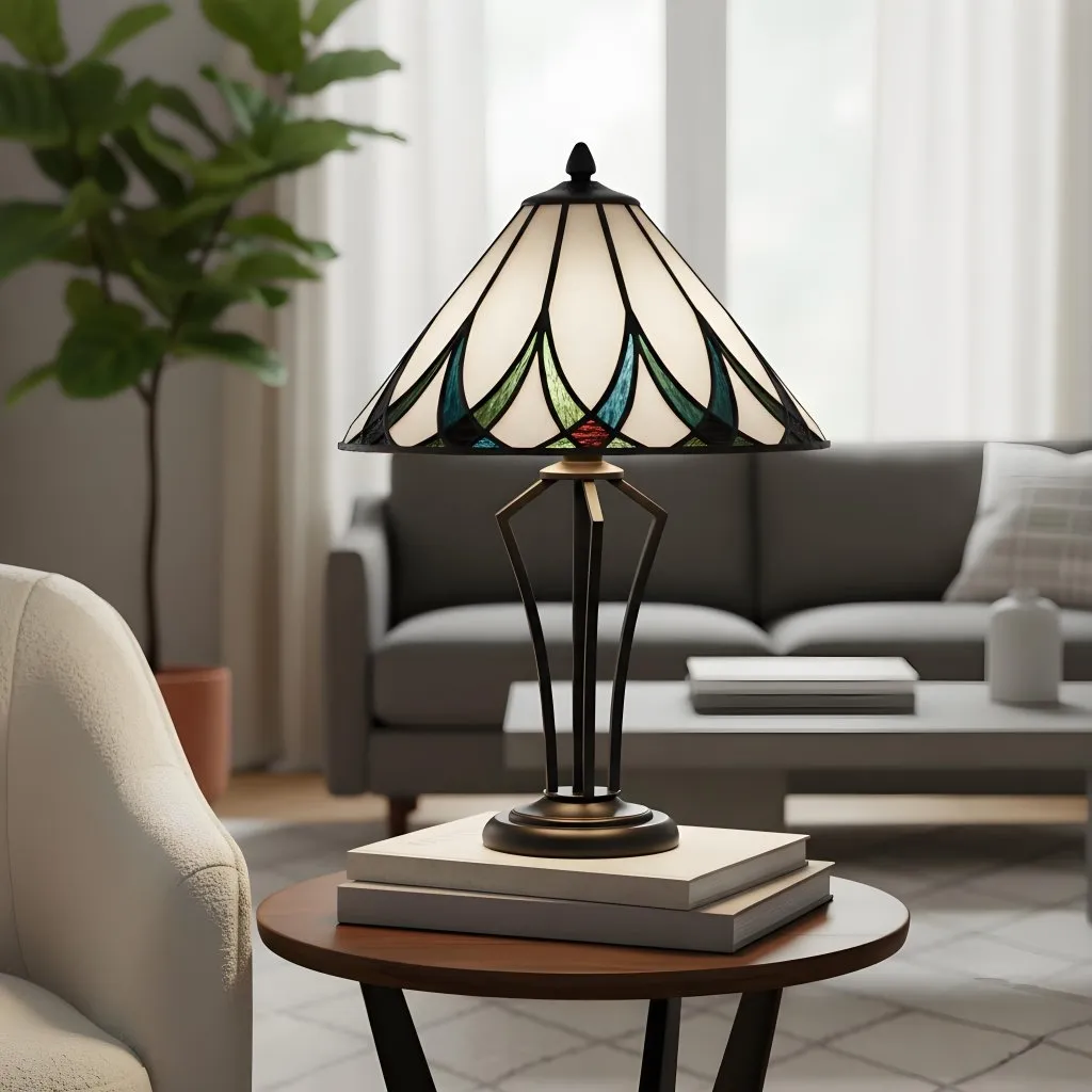 TF Allanton Tiffany-Style Table Lamp - Accent Lighting for Study T641