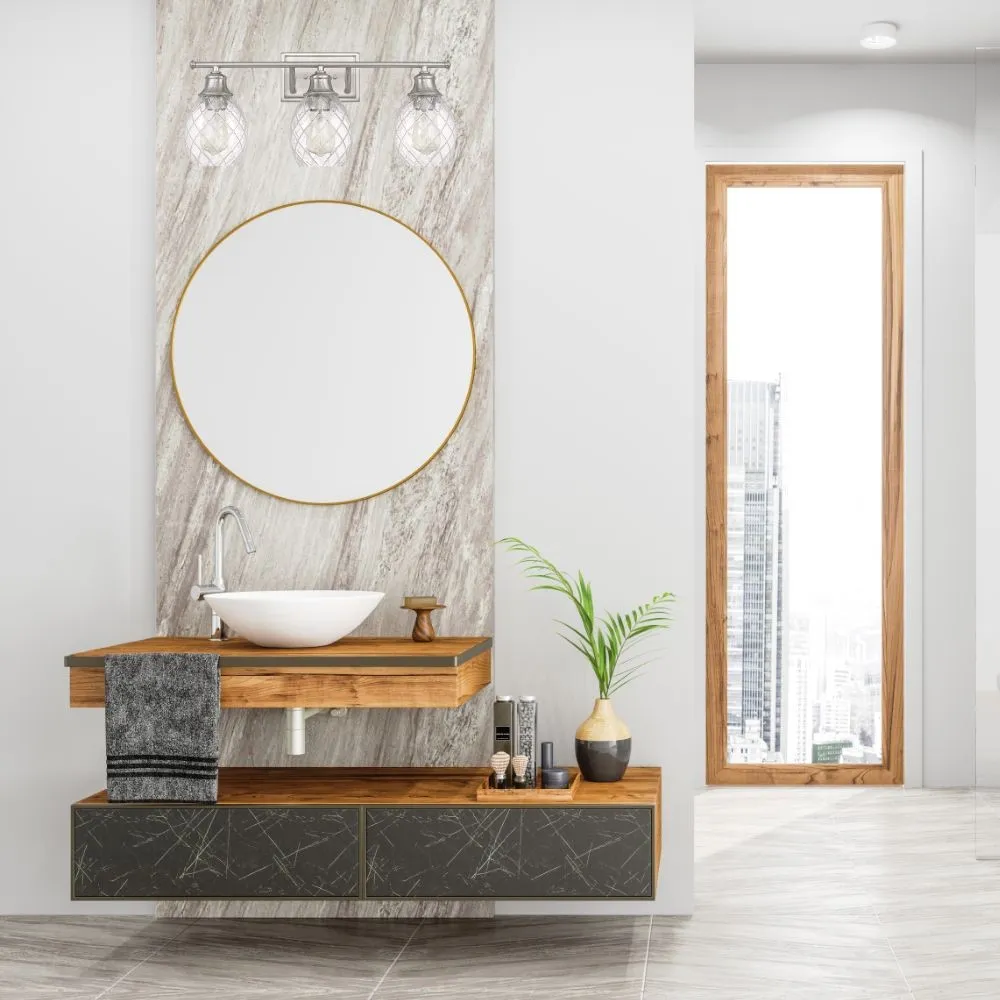 Modern Farmhouse Brushed Nickel Glass Wall Light S147