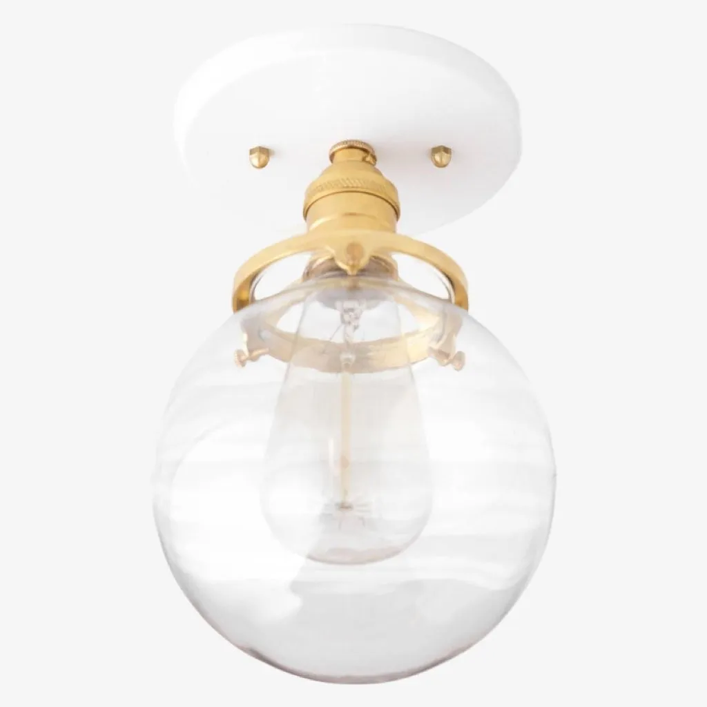 Glorica Glass Retro Globe Ceiling Light - Vintage Industrial Home Lighting T369