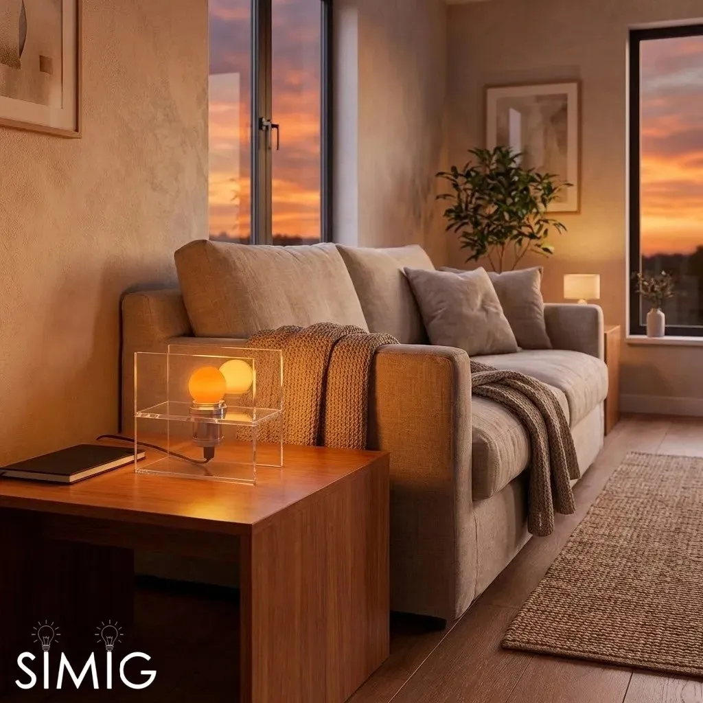 Afterglow Sunset Ocean Horizon Table Lamp - Modern Acrylic for Bedroom and Living Room S258