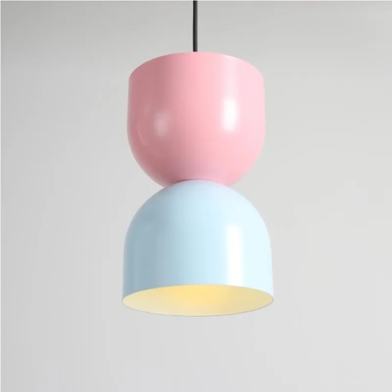 Pastel Dual‑Tone Pendant Light With Layered Metal Shade S228
