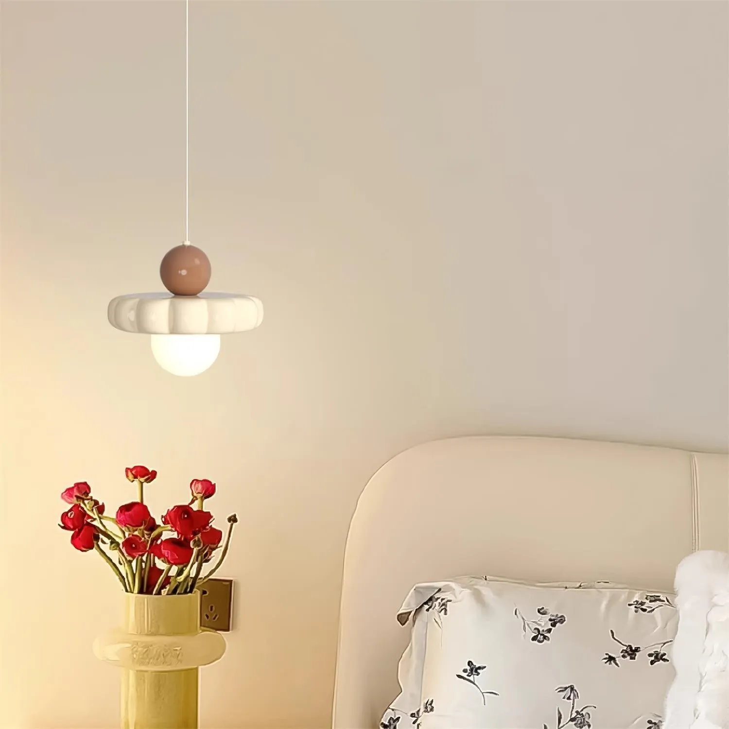 Cream Style Long Line Pumpkin Texture Pendant Lamp M173