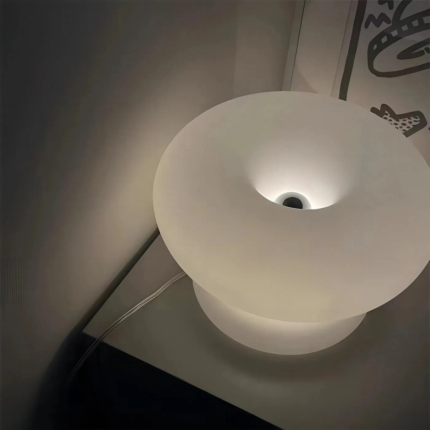Mushroom Donut Bauhaus Glass Table Lamp S34