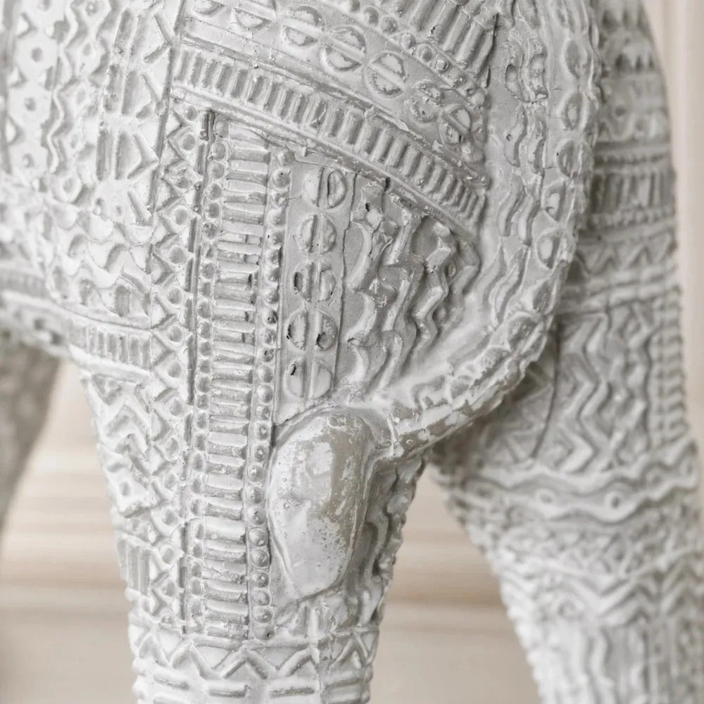 Close detail of the handmade resin lion ornament finish
