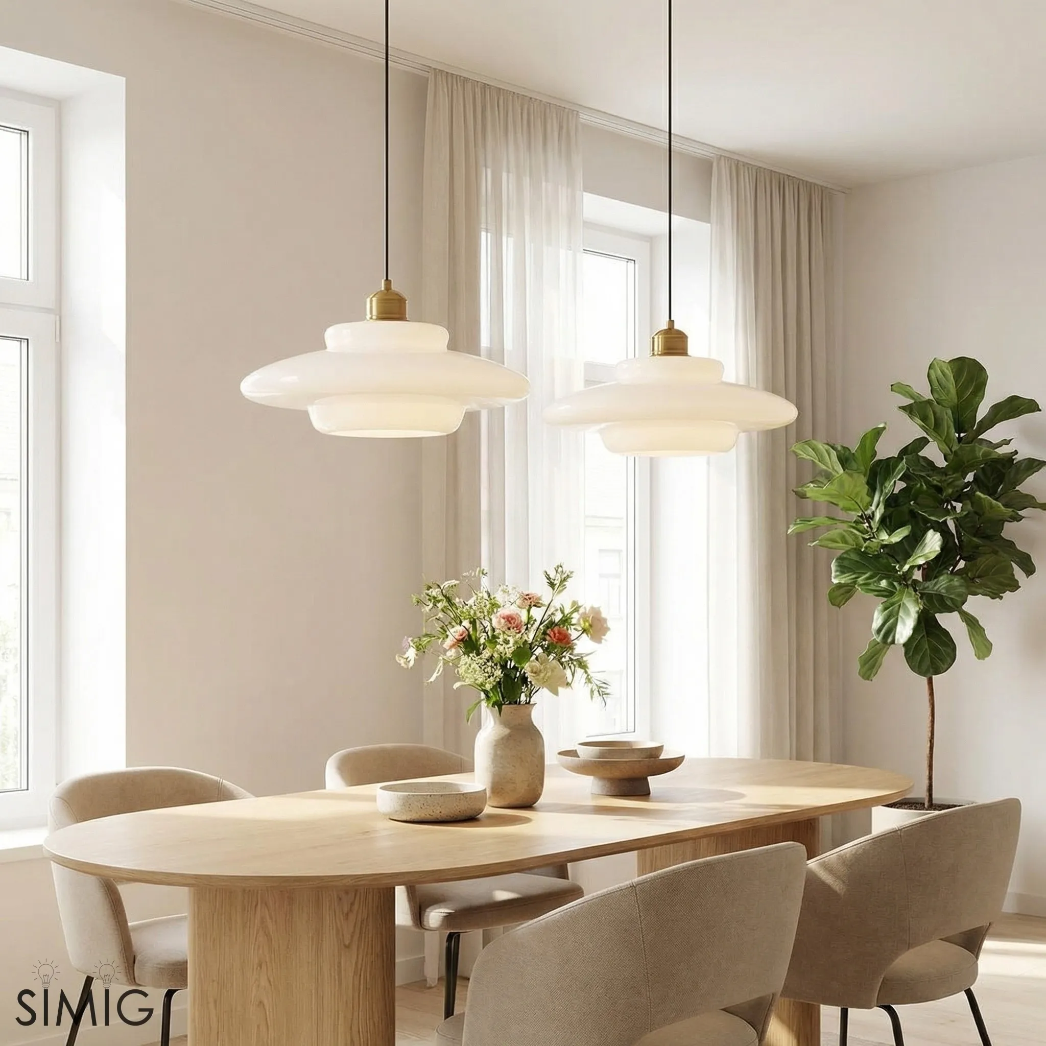 Multi Tier Art Glass Pendant Light - Mid-Century Style for Kitchen Island S93