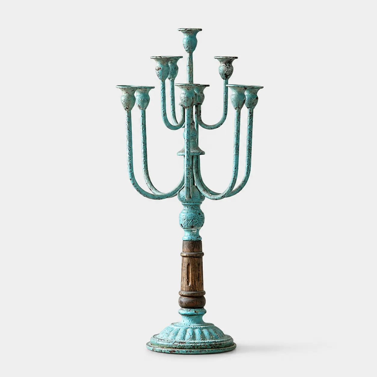 Vintage blue-green branch candelabra