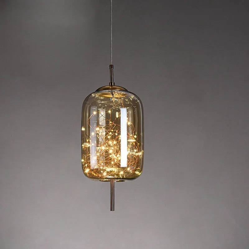 Scandinavian Cylinder Oval Glass Pendant Light M63