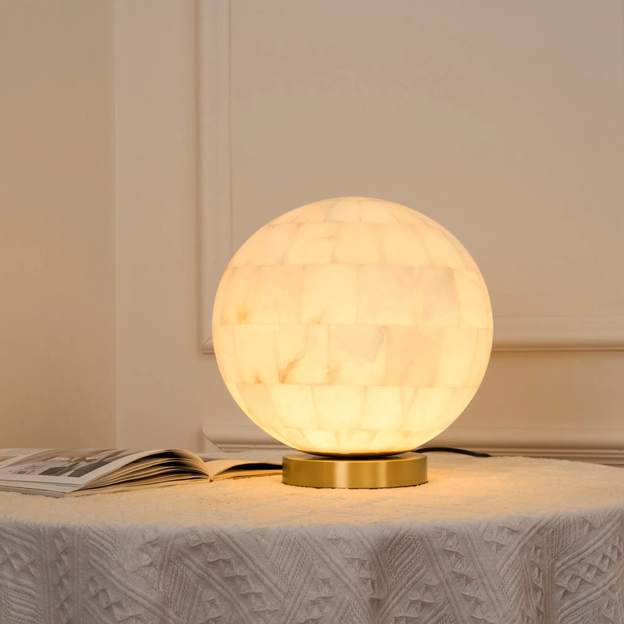Alabaster Ball Table Lamp T1657