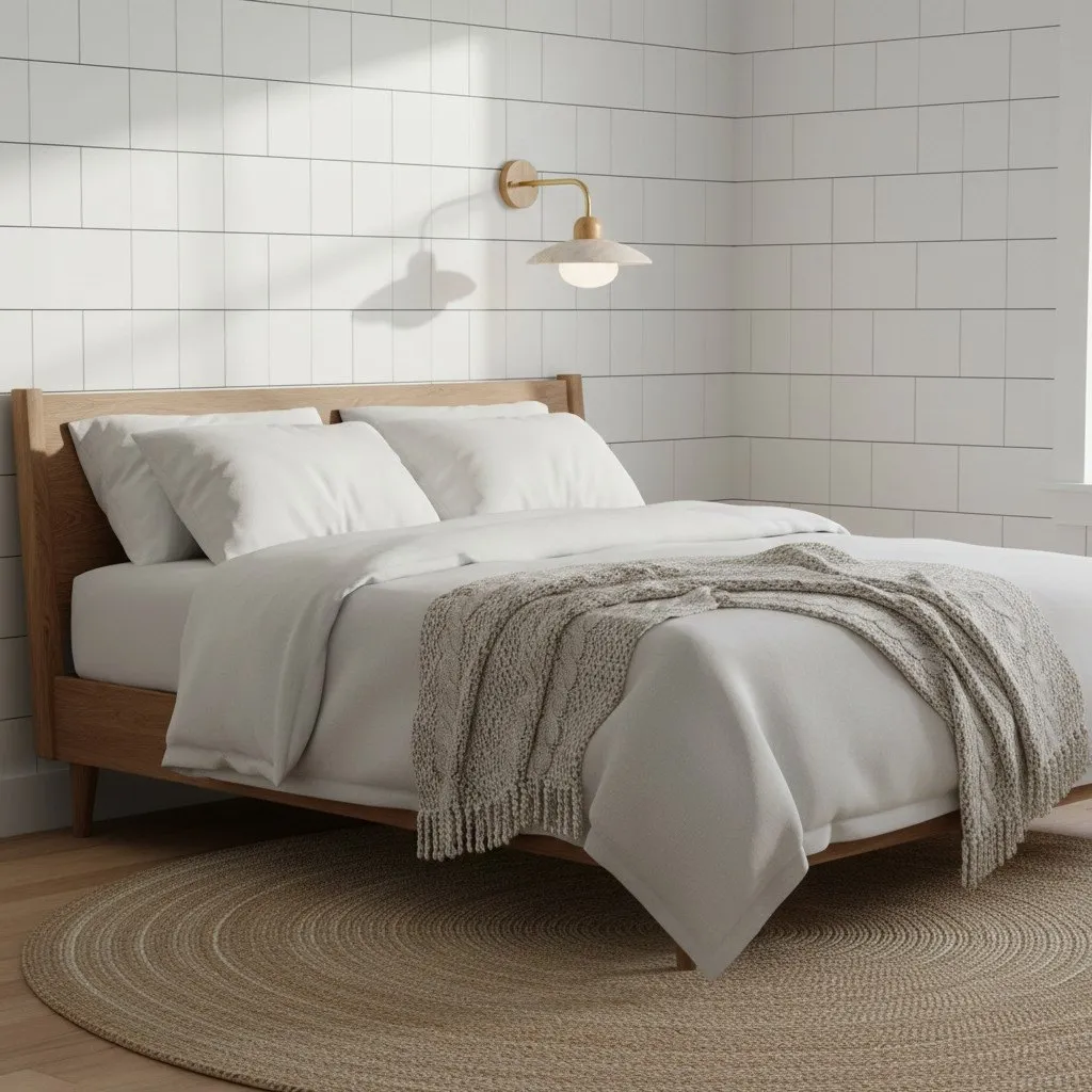 Discra Minimalist Sculptural Circular Wall Lamp —  Natural Style Wall Fixture for Hallway and Bedroom U18