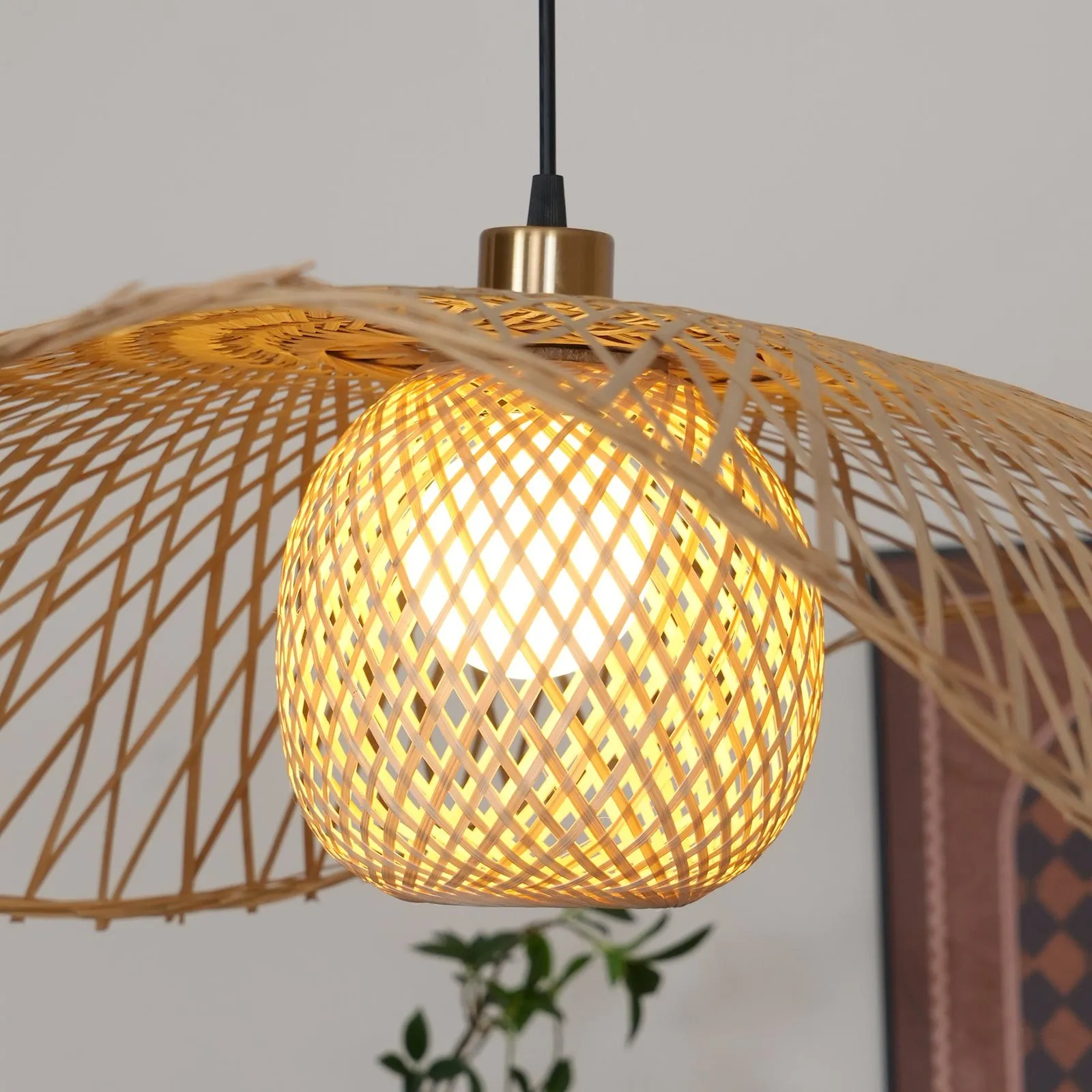 Bamboo Lotus Leaf Pendant Lamp P004