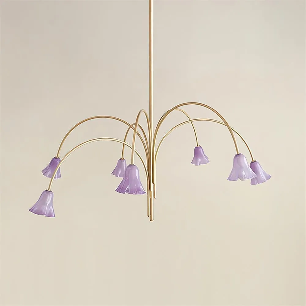 Bellina Lily Glass Flower Chandelier - Romantic Lighting for Interior T280