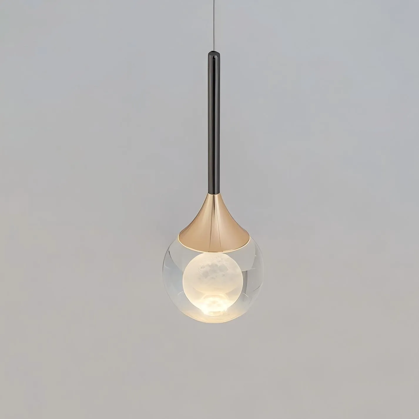 Moon Clear Glass Ball Pendant Light S205