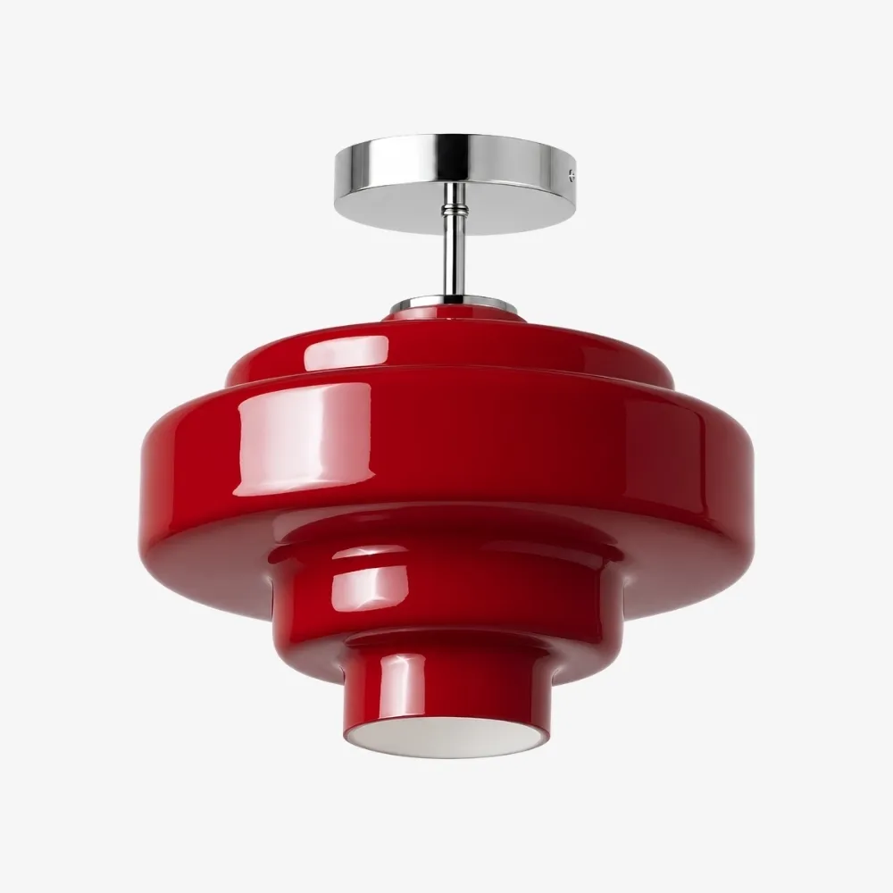 Koloro Glass Ceiling Light - Layered Rounded Design Lampshade for Hallway or Cloakroom T2251