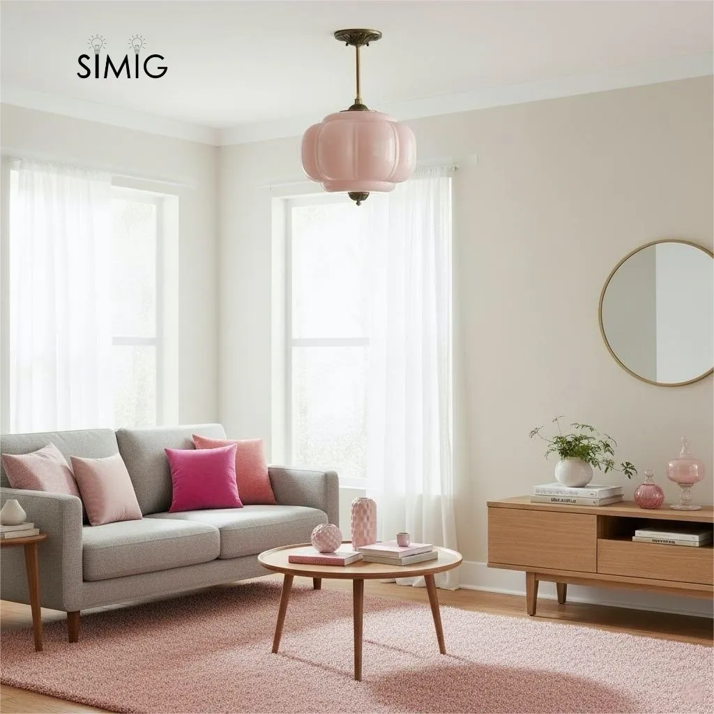 Eloise Vintage Glass Pendant Light - Elegant Design Semi-Flush Mount Light G53