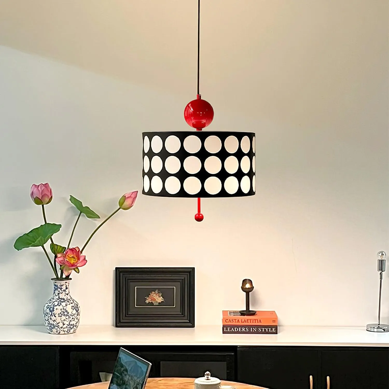 Polka Dot Lattice Pendant Lamp - French Vintage Light for Dining M165