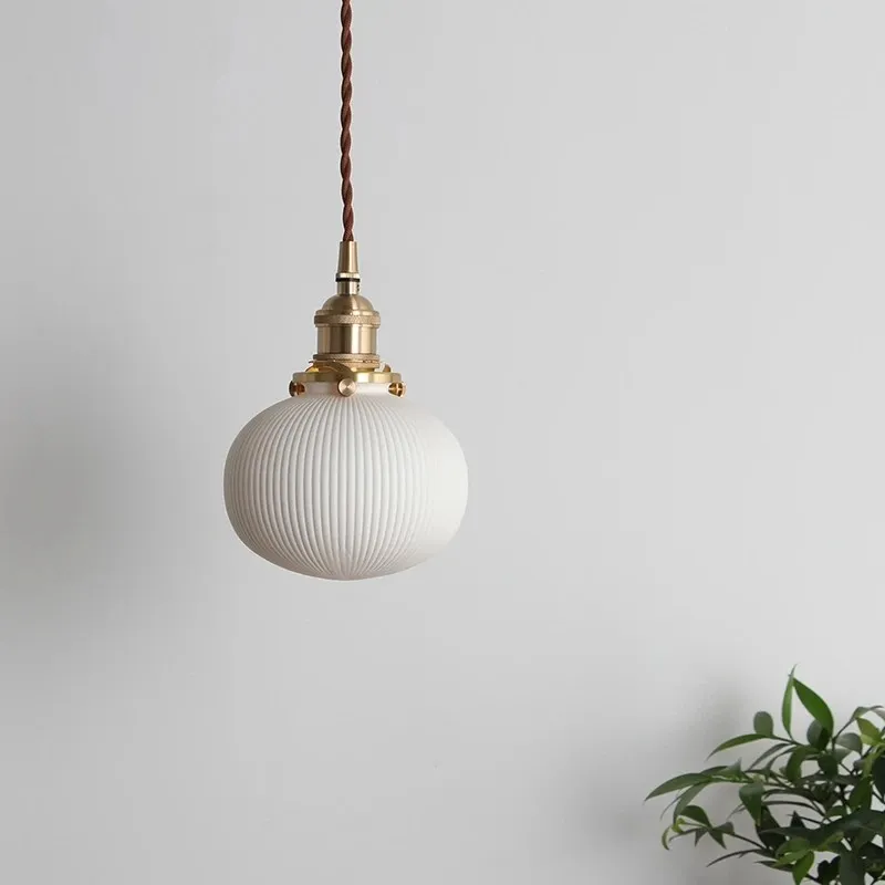 Striped Ceramic Pendant Light