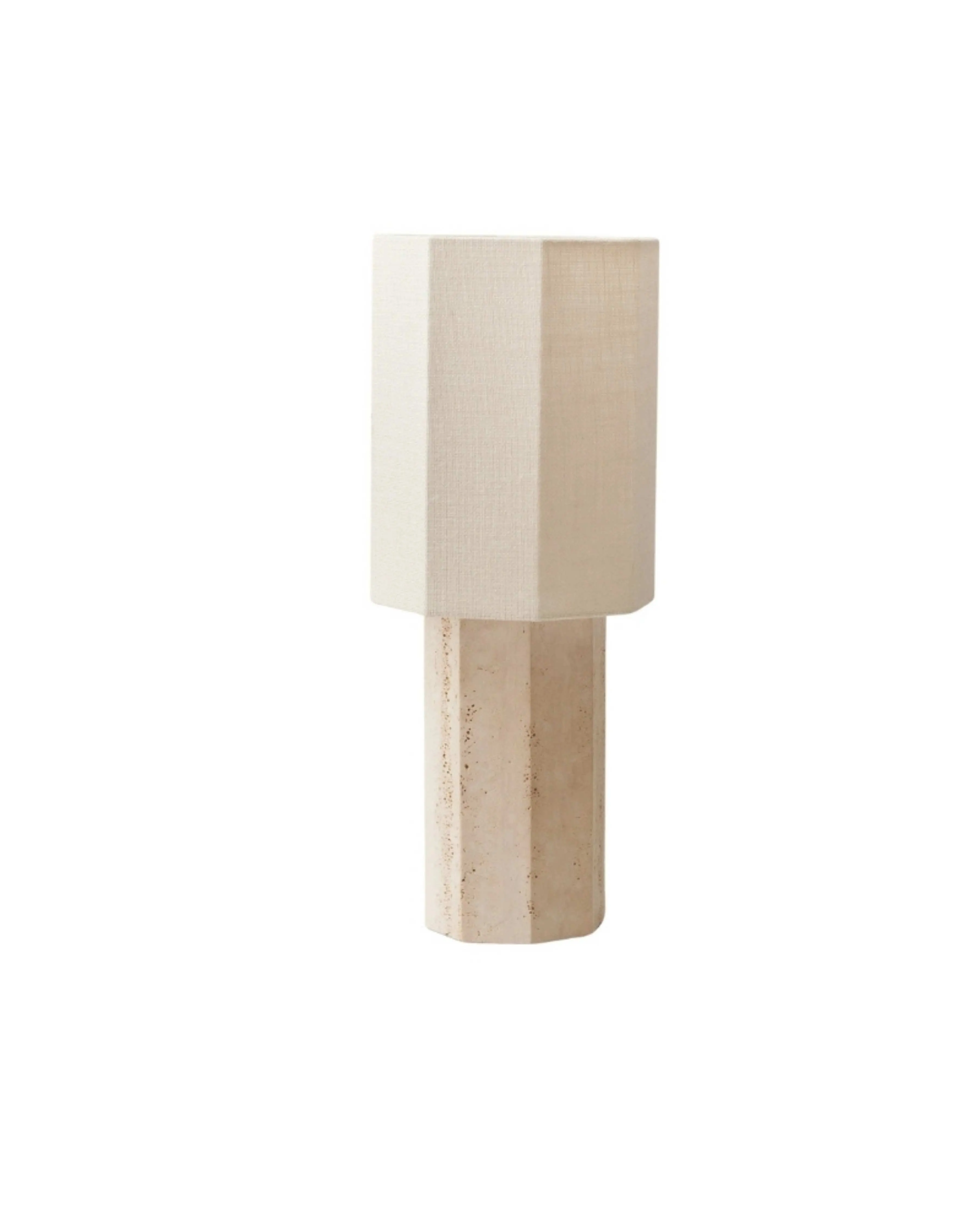 Octagonal Travertine Stone Table Lamp G66