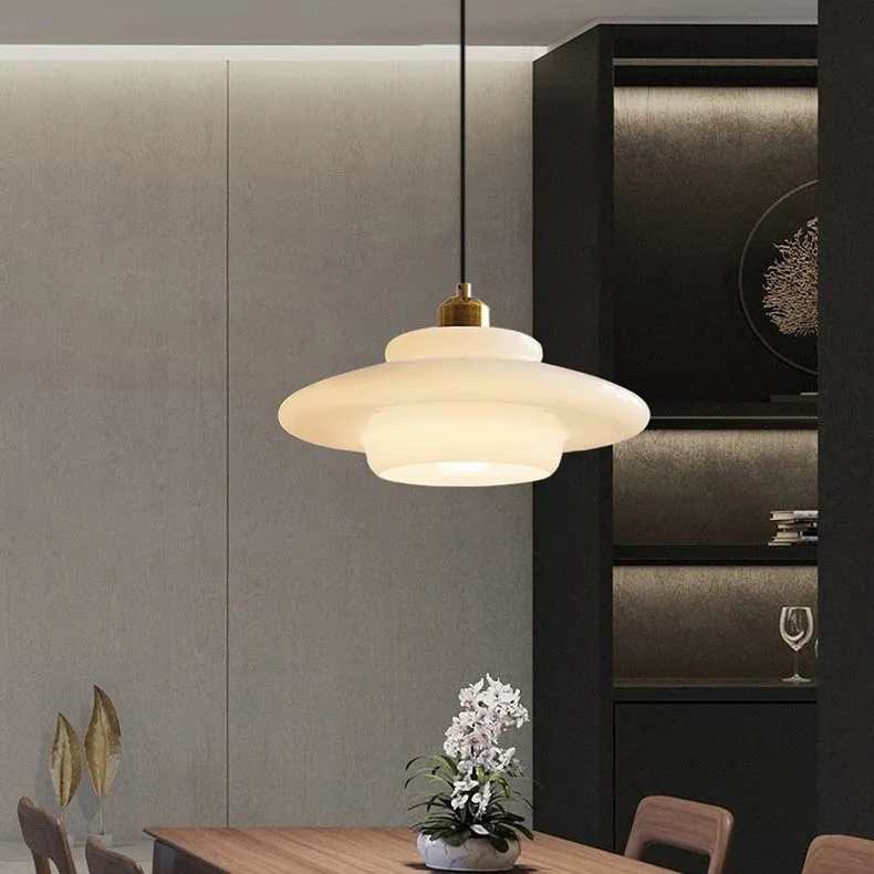 Multi Tier Art Glass Pendant Light - Mid-Century Style for Kitchen Island S93